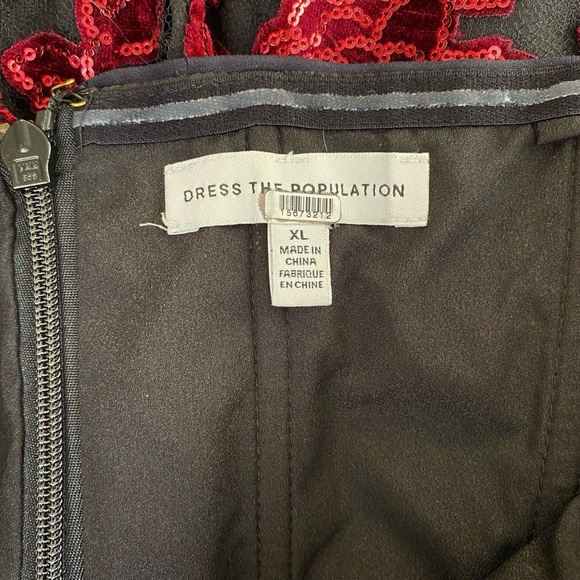 Dress The Population Fernanda Gown Strapless Maxi Sequin Embellished Size XL - Picture 9 of 12